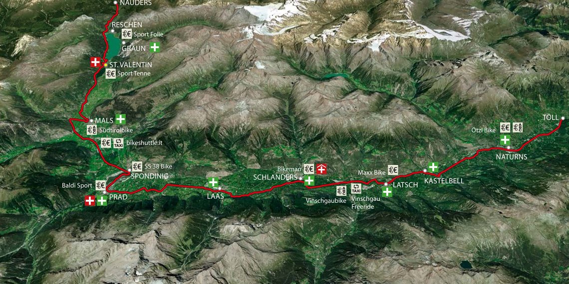 MTB-Trails im Vinschgau im GPS-Format 